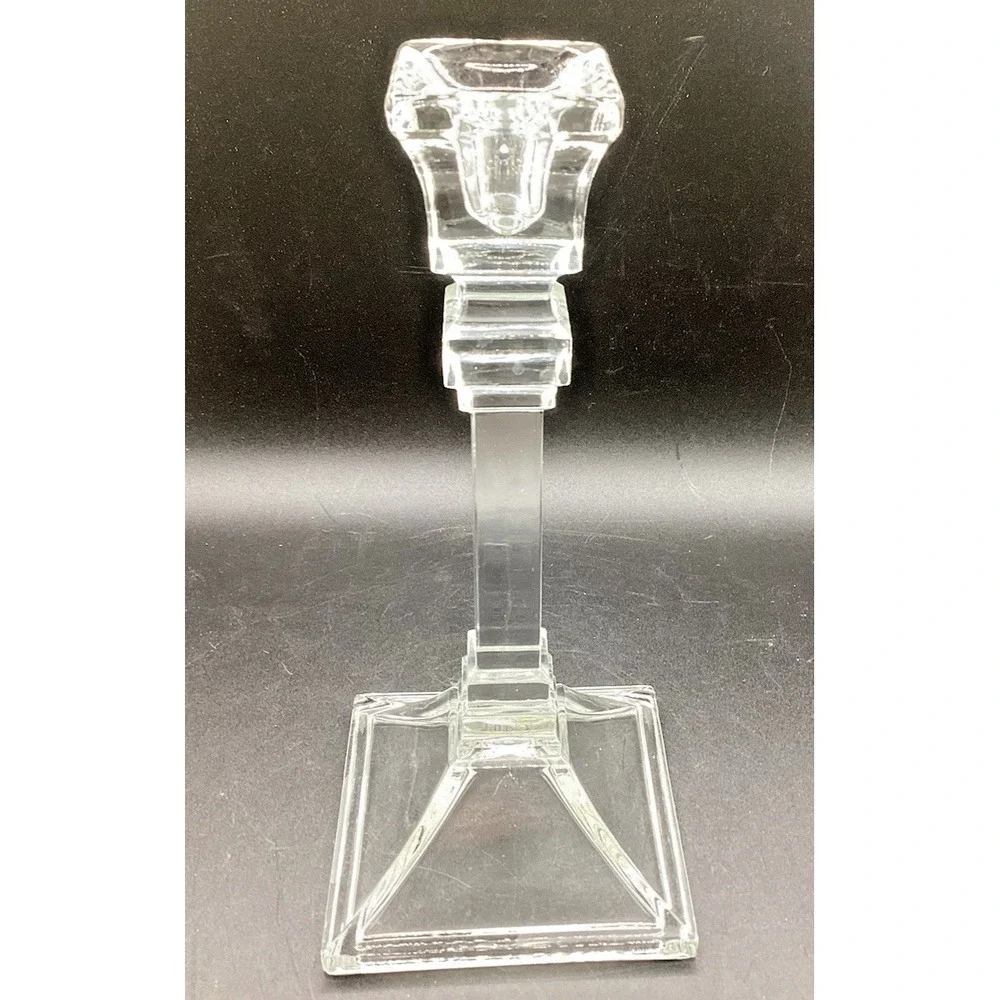Vintage Candle Holder Toscany Lead Crystal Taper Square Base 8
